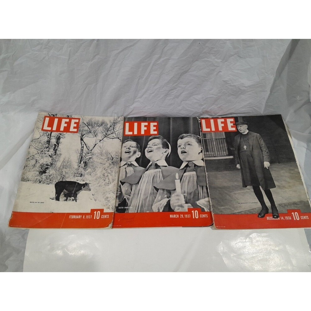 Life Magazine Lot Of 3, 1936, 1937 Ephemera
